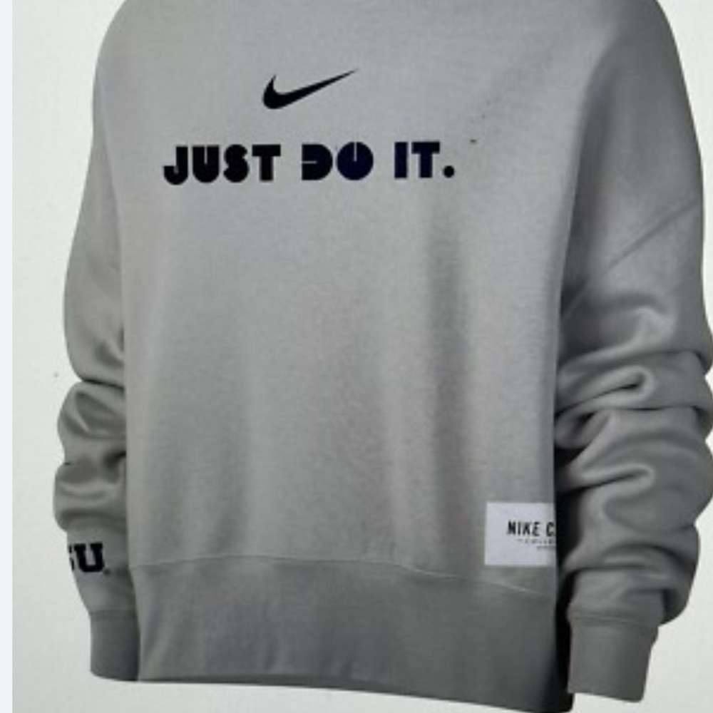 Nike Campus Penn State Gray Sweatshirt with Navy Logo